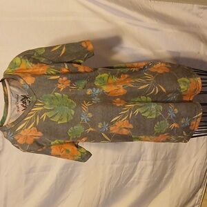Red camel Hawaiian style shirt